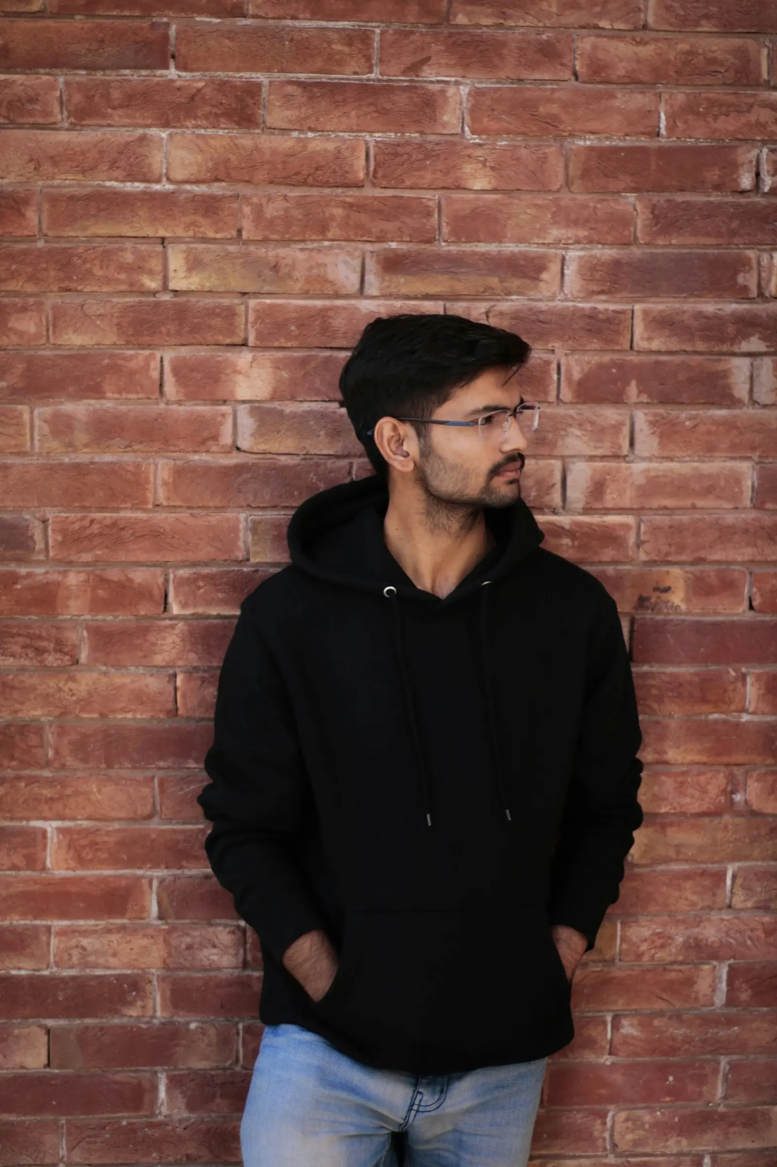 A streetwear hoodie on a model